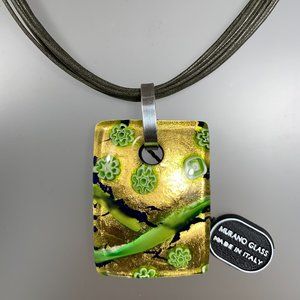Murano Glass Pendant on multi-cord Necklace Italy